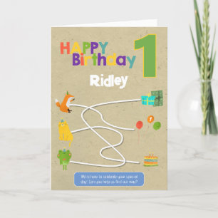 Agradecimiento Actividad de Maze Primera Tarjeta de Cumpleaños - 