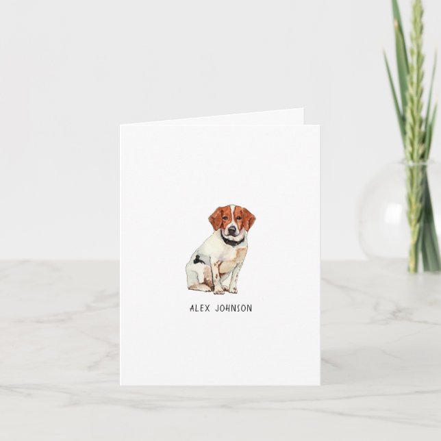 Agradecimiento Acuarela de Beagle lindo Tarjeta doblada (Anverso)