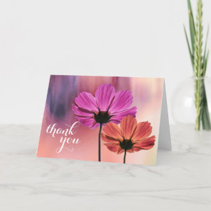 Agradecimiento Acuarela Floral Chic Femenino Boda