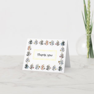 Agradecimiento Adorable tarjeta de ángel de gato "Gracias"