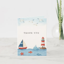 Agradecimiento Ahoy es un niño Nautical Baby Shower Tarjeta de ag