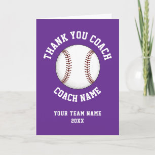 Agradecimiento al Entrenador de Béisbol Morado Equ