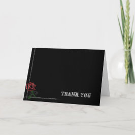 Agradecimiento Alambre de Púas Gótico y Rosa Elegante Tarjeta de