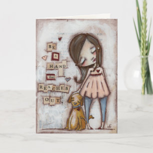 Agradecimiento Alcanzando la mano - tarjeta de felicitación
