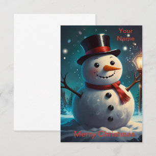 Agradecimiento Alegre Tarjeta de Navidades Snowman - Tarjeta fest