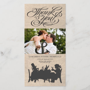 Agradecimiento Alice in Wonderland Boda Gracias tarjeta de foto