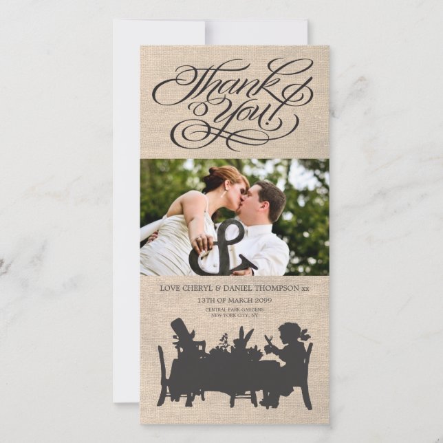 Agradecimiento Alice in Wonderland Boda Gracias tarjeta de foto (Anverso)