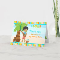 Aloha African American Boy Tarjeta de agradecimien