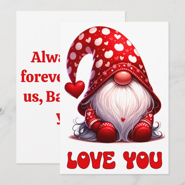 Agradecimiento Ama - Tarjeta El día de San Valentín (Anverso / Reverso)