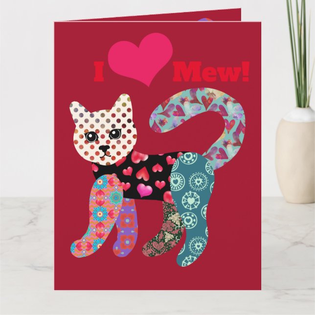 Agradecimiento ¡Amo A Mew! Tarjeta de saludo Valentine Kitty Doll (Anverso)