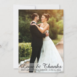 Agradecimiento Amor de la boda y gracias novia y tarjeta de la