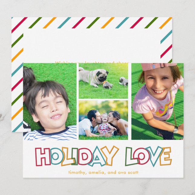 Agradecimiento Amor de Vacaciones Alegre y Brillante Tarjeta Post (Anverso / Reverso)