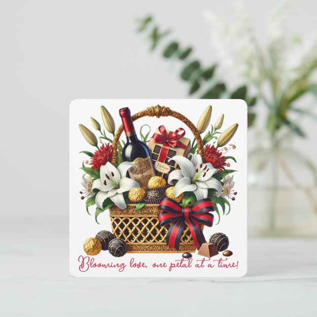 Agradecimiento Amor floreciente - Tarjeta El día de San Valentín (Anverso de pie)