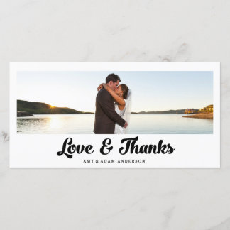 Agradecimiento Amor y gracias | Tarjeta fotográfica de agradecimi