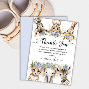 Agradecimiento Aniversario de Safari Gracias Tarjeta Cute Boy
