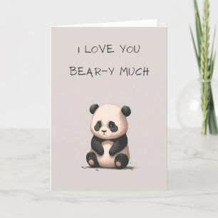 Agradecimiento Aniversario del Oso Cute Panda o tarjeta de San Va