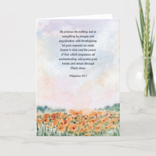 Agradecimiento Ansioso por la tarjeta cristiana Verse de la Bibli