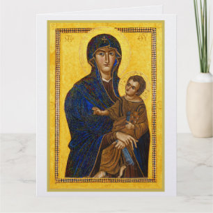 Agradecimiento Antigua tarjeta de Navidad de vacaciones de Madonn