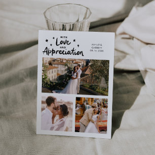 Agradecimiento Apreciación de Amor Tarjeta de Boda Multi Foto Bla