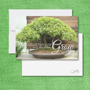 Agradecimiento Apreciación del profesor Bonsai Tree Tarjeta de ag