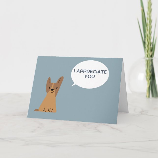 Agradecimiento Aprecio Su Tarjeta De Perro (Anverso)