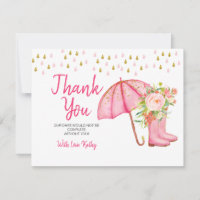 April Showers Bring May Flowers Tarjeta de agradec
