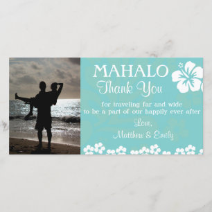 Agradecimiento Aqua Beach Flowers Tarjeta de fotos de agradecimie