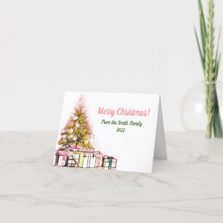 Agradecimiento Árbol con tarjeta de Navidades de presentación