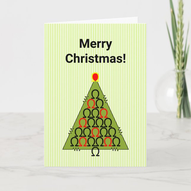 Agradecimiento Árbol de Navidad Tarjeta de Navidad Ohm (Anverso)