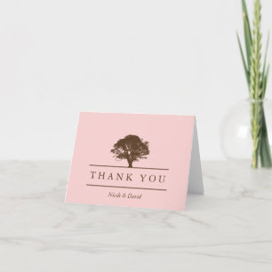 Agradecimiento Árbol de roble rosa personalizado tarjeta de agrad