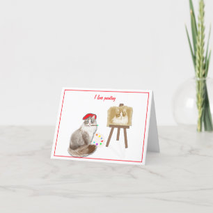 Agradecimiento Artista de gatos francés en blanco con tarjeta de 