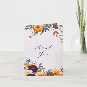 Agradecimiento Autumn Elegance Boda Doble Tarjeta de agradecimien
