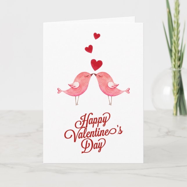 Agradecimiento Aves de amor Tarjeta de San Valentín (Anverso)