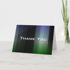 Agradecimiento Azul/verde rayado gracias tarjeta de felicitación