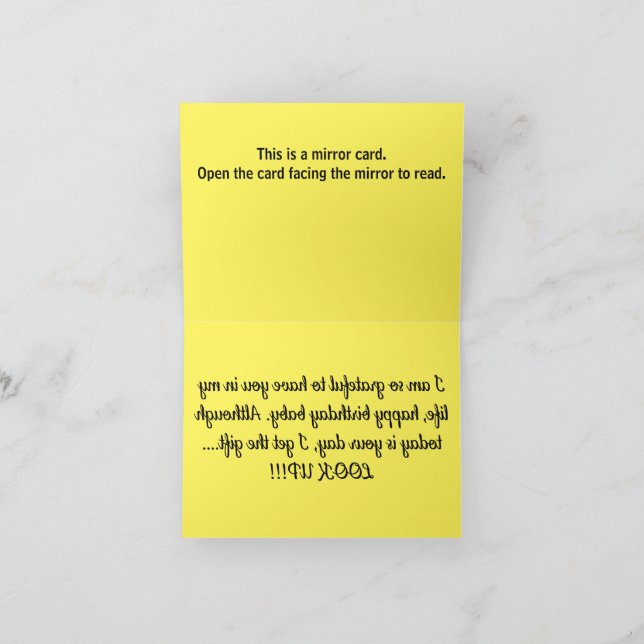 Agradecimiento B001 - Tarjeta espejo de cumpleaños - Cumpleaños f (Interior)