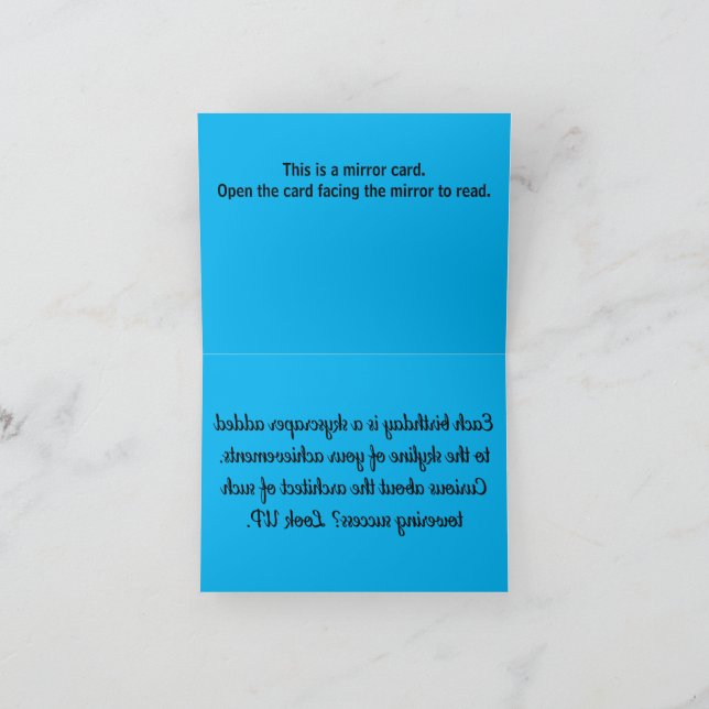 Agradecimiento B002 - Tarjeta Espejo de Cumpleaños Skyline (Interior)