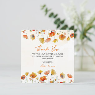 Agradecimiento Baby In Bloom Floral Shower Tarjeta de agradecimie