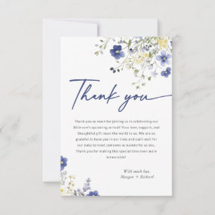 Agradecimiento Baby In Bloom Spring Wildflowers Tarjeta de agrade
