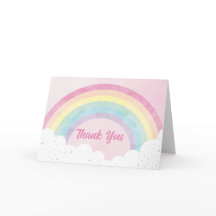 Baby Sprinkles Pastel Rainbow Tarjeta de agradecim
