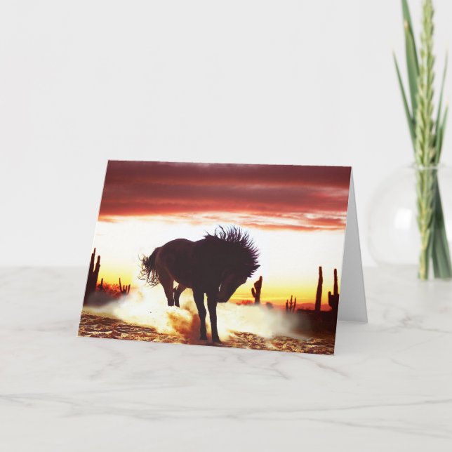 Agradecimiento ¿Bailaremos con tarjeta de saludo para caballos? (Anverso)