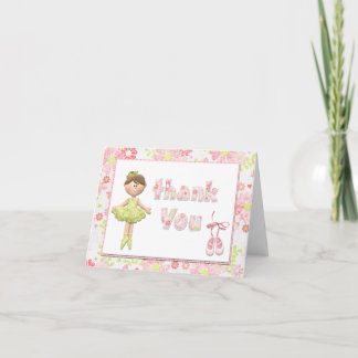 Agradecimiento Ballerina Fiesta de Cumpleaños - Tarjeta de agrade