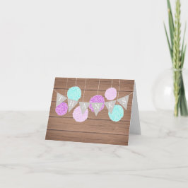 Agradecimiento Banderas moradas y flechas - Tarjeta de agradecimi