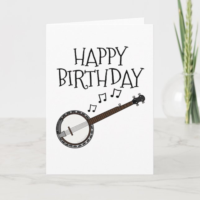 Agradecimiento Banjo Tarjeta de Cumpleaños Banjoist Folklore (Anverso)