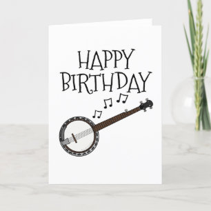 Agradecimiento Banjo Tarjeta de Cumpleaños Banjoist Folklore