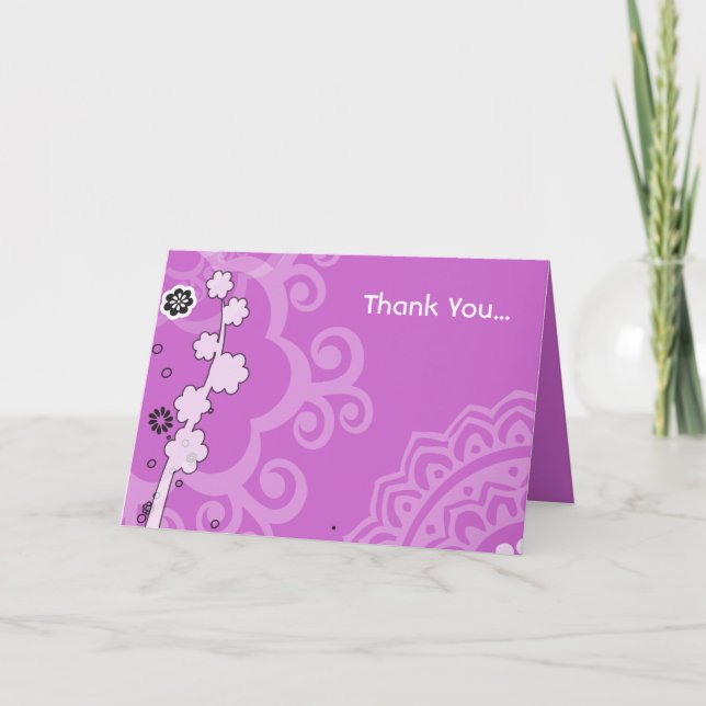 Agradecimiento Bat Mitzvah FLORAL BOLD & BAUTIFUL Tarjeta de agra (Anverso)