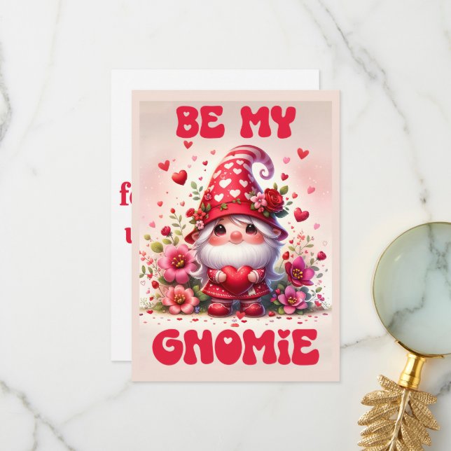 Agradecimiento Be My Gnomie - Tarjeta El día de San Valentín (Anverso/Reverso In Situ)