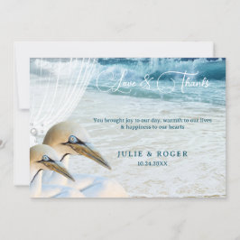 Agradecimiento Beach Birds Gannet Photo Boda Tarjeta de agradecim