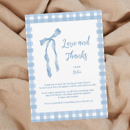 Agradecimiento Bebé azul ducha de bebé niños por favor tarjeta de