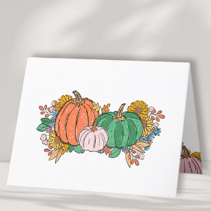 Agradecimiento Bebé de calabaza rosa - Chica felicita - Tarjeta e
