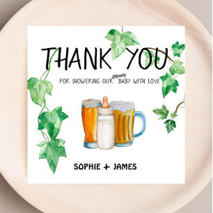 Agradecimiento Bebé de cervecería - Color - Tarjeta Baby Shower d